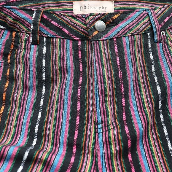 Philosophy Womens Size 10 Jeans Striped Colorful Woven Cotton Blend Pant. - Picture 3 of 11